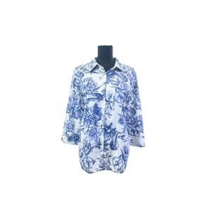 Van Heusen Botanical Floral Print Button-Down Shirt XL